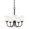 Designers Fountain Bronson 5 Light Classic Matte Black with Frosted Glass Shades Chandelier For Dining Rooms D278M-5CH-MB - alternate 1